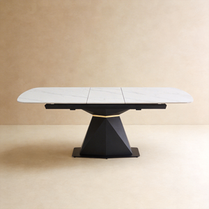 Matt Sand Black Gold Deco Extension Table WIth Sintered Stone Top