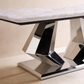 Arden Diamond-Inspired Coffee Table with White Marble Top & Polished Silver Stainless Steel Base