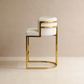 Luxury Modern Beige Velvet Gold Bar Chair For Hotel