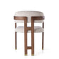 AIKO Mid-Century Modern Walnut Wooden Bouclé Dining Chair