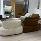 MIRA contemporary modular lounge sofa in brown, ivory and zebra-pattern upholstery.