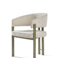 OPAL Modern Beige Fabric Dining Chair with Bronze Metal Frame