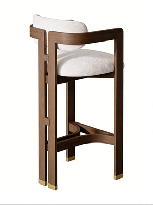 AIKO Mid-Century Modern Wood Fleece Bar Chair