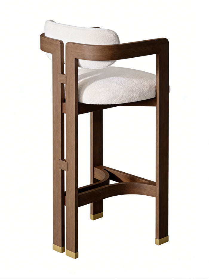 AIKO Mid-Century Modern Wood Fleece Bar Chair