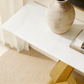 Arden Diamond-Inspired Console Table with White Marble Top & Polished Gold Stainless Steel Base
