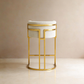 Luxury Modern Beige Velvet Gold Bar Chair For Hotel