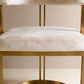 Modern Beige Velvet Dining Chair with Matt Gold Metal Frame