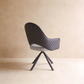 Swivel Accent Chair with Auto-Return – Dual-Tone Leather & Linen Upholstery