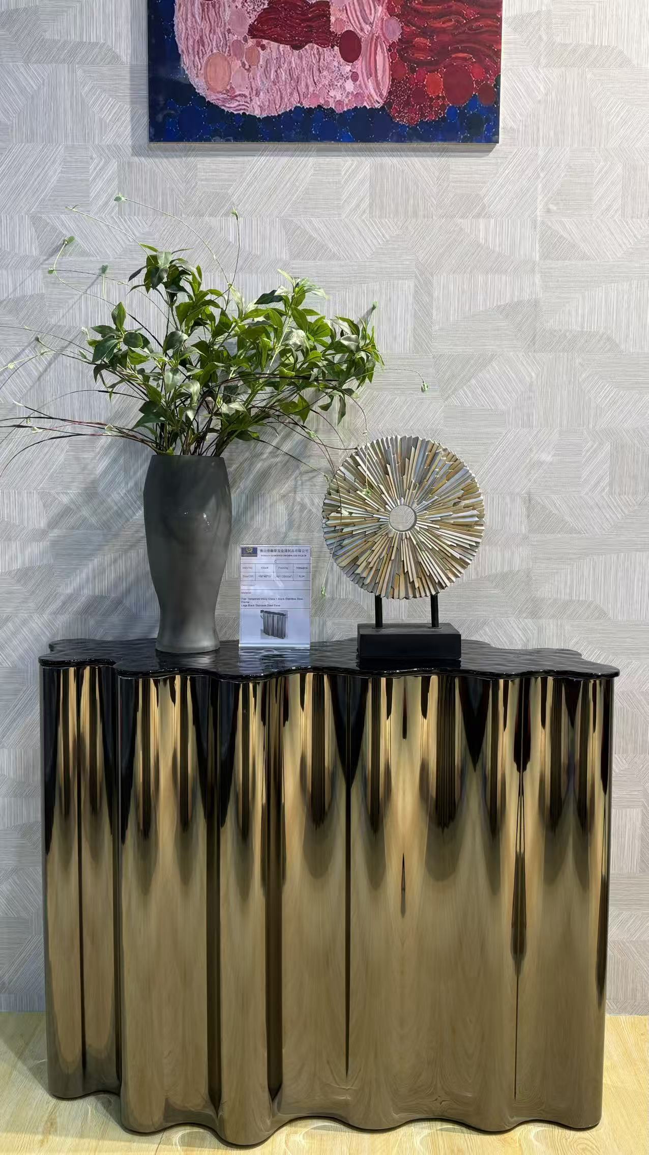 WAVE Console Table With Water Glass