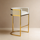 Honeycomb  White Velvet Bar Chair With SS Gold Legs Commercial Restaurant