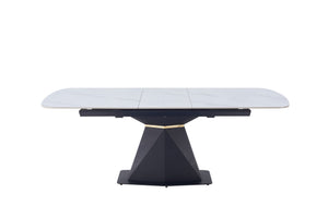 Hign End Matt Black Gloden Line Dining Extension Table