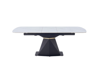 Table de salle à manger extensible High End Matte Black Golden Line