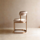 Minimalist Beige Velvet Dining Chair with Matt Rose Gold Metal Frame