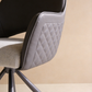 Swivel Accent Chair with Auto-Return – Dual-Tone Leather & Linen Upholstery