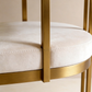 Modern Beige Velvet Dining Chair with Matt Gold Metal Frame