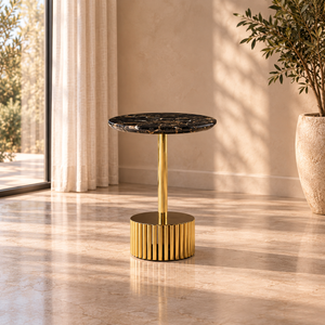 ALVA Luxury Gold Round Coffee Table Set