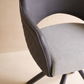Swivel Accent Chair with Auto-Return – Dual-Tone Leather & Linen Upholstery