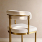 Modern Beige Velvet Dining Chair with Matt Gold Metal Frame