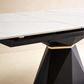 Matt Sand Black Gold Deco Extension Table WIth Sintered Stone Top