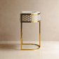 Honeycomb  White Velvet Bar Chair With SS Gold Legs Commercial Restaurant