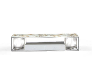 Modern Marble TV Stand With Drawer