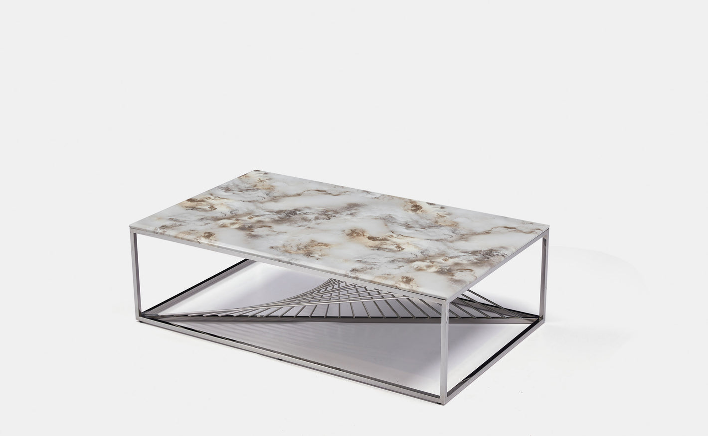 Ensemble table basse et table d'appoint en marbre moderne