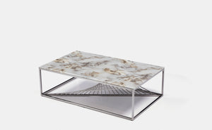 Ensemble table basse et table d'appoint en marbre moderne