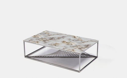 Ensemble table basse et table d'appoint en marbre moderne