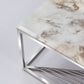 Ensemble table basse et table d'appoint en marbre moderne