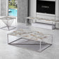 Ensemble table basse et table d'appoint en marbre moderne