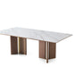 Torin Luxury Modern Walnut Gold Dining Table