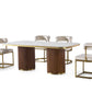 LUNE Luxury Walnut Dining Table With Kasgold Sintered Stone Top
