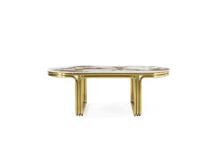 CIEL Luxury Gold Finish Stainless Steel Coffee Table With Sintered Stone Top