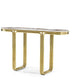 CIEL luxury console table with white marble top and polished gold metal frame