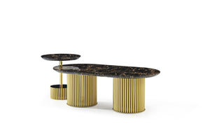 AVAL Luxury Gold Coffee Table Set