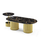 AVAL Luxury Gold Coffee Table Set