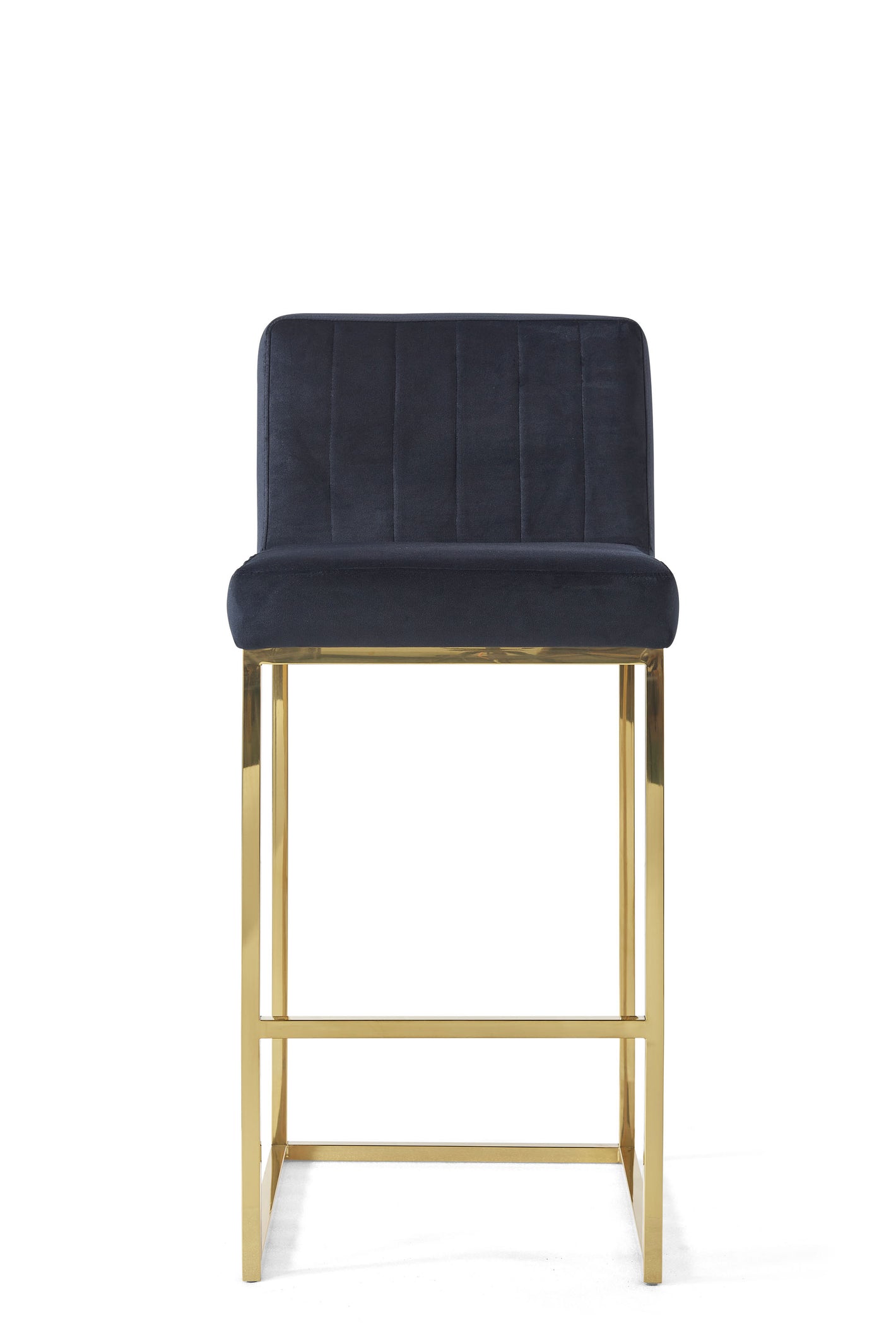 Modern Luxury Gold Black Velvet Bar Stools