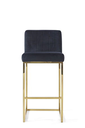 Modern Luxury Gold Black Velvet Bar Stools