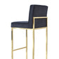 Modern Luxury Gold Black Velvet Bar Stools
