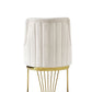 SKYE Modern Luxury Gold Pearl White Fabric Dining Chair