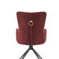 Modern Luxury Red Velvet Black Sand Finish Dining Chair