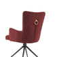 Modern Luxury Red Velvet Black Sand Finish Dining Chair