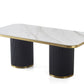 LUNE Luxury Modern Gold Black Dining Table Set