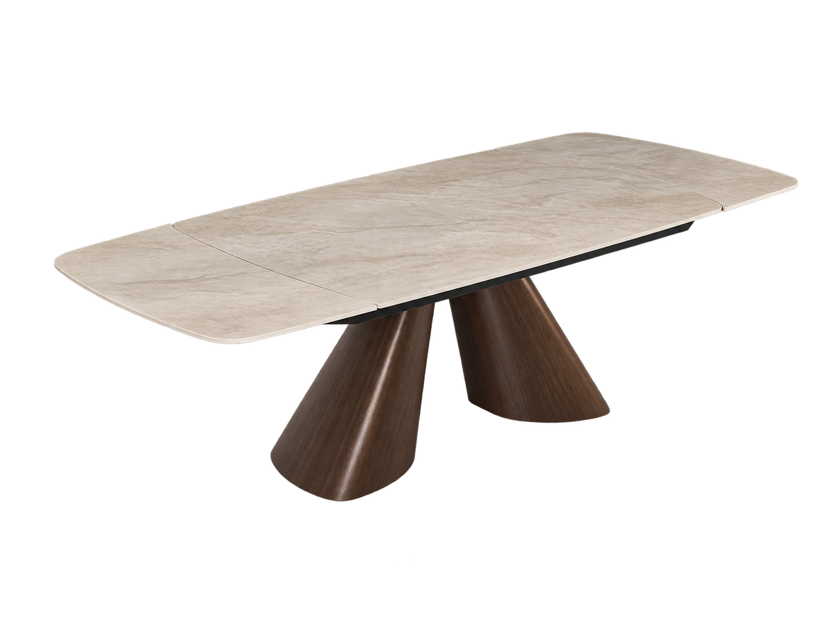 Modern Luxury Sintered Stone Solid Wood Dining Table