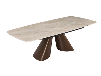 Modern Luxury Sintered Stone Solid Wood Dining Table