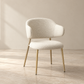 Luxury Fabric Upholstered Champagne Gold Dining Chair