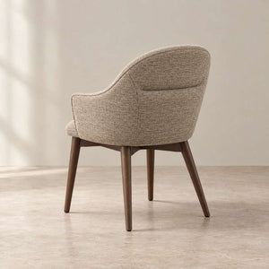 Luxury Fabric Upholstered Solid Wood Dining Chair