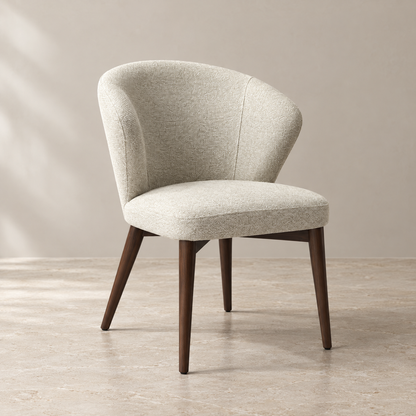 Modern Fabric Upholstered Solid Wood Dining Chair