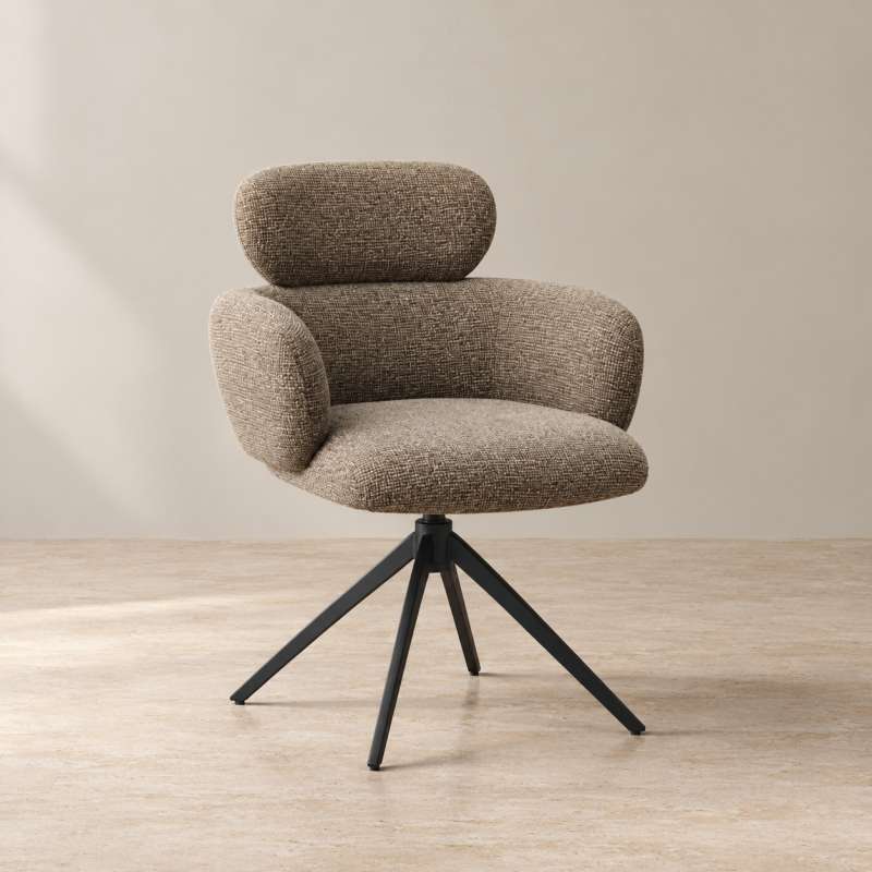 Modern Fabric Upholstered Swivel Dining Chair
