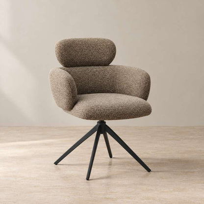 Modern Fabric Upholstered Swivel Dining Chair